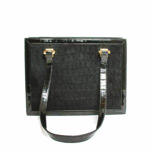 Gianni Versace black faux Leather shoulder bag